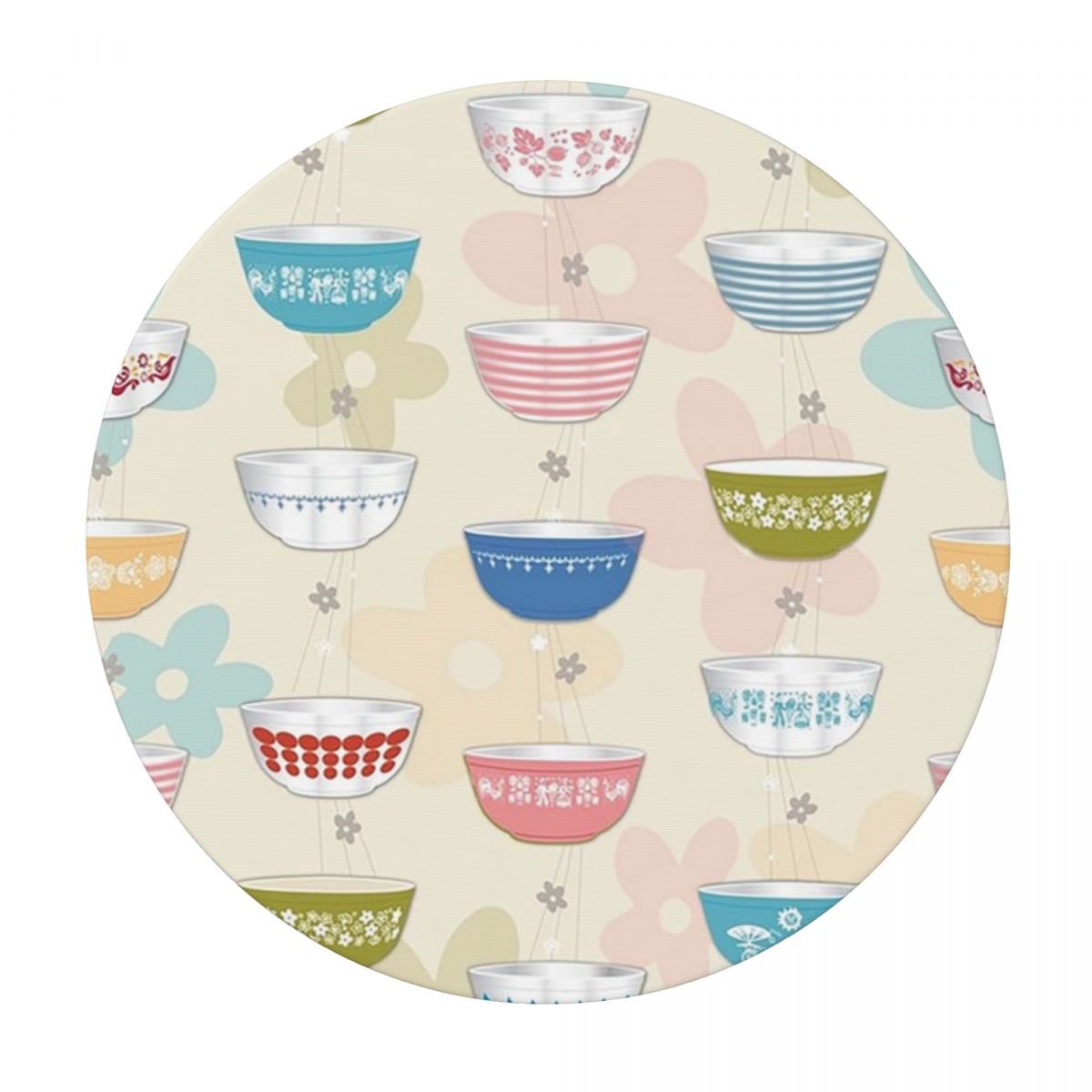 Vintage Collectible Pyrex - مجموعة أطباق بايركس الكلاسيكية، مفرش طاولة