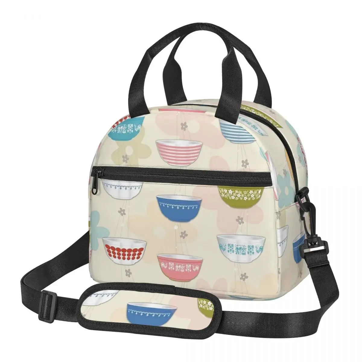 Vintage Collectible Pyrex - حقيبة غداء عازلة للحرارة بتصميم عتيق