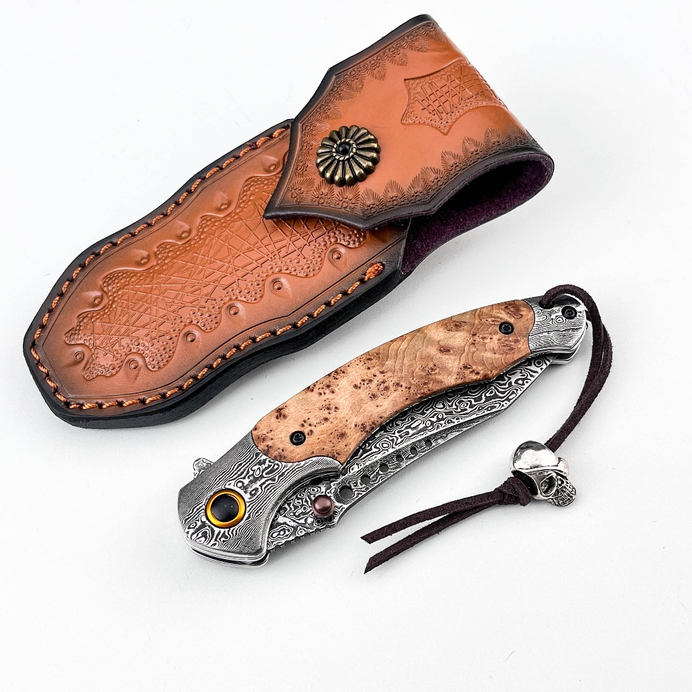 سكين قابل للطي بنمط دمشقي عالي - مراجعة Vintage Collectible Pocket Knives وسعره
