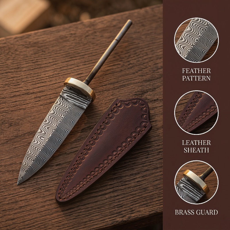 شفرة شاي من الفولاذ الدمشقي ال - مراجعة Vintage Collectible Knives وسعره